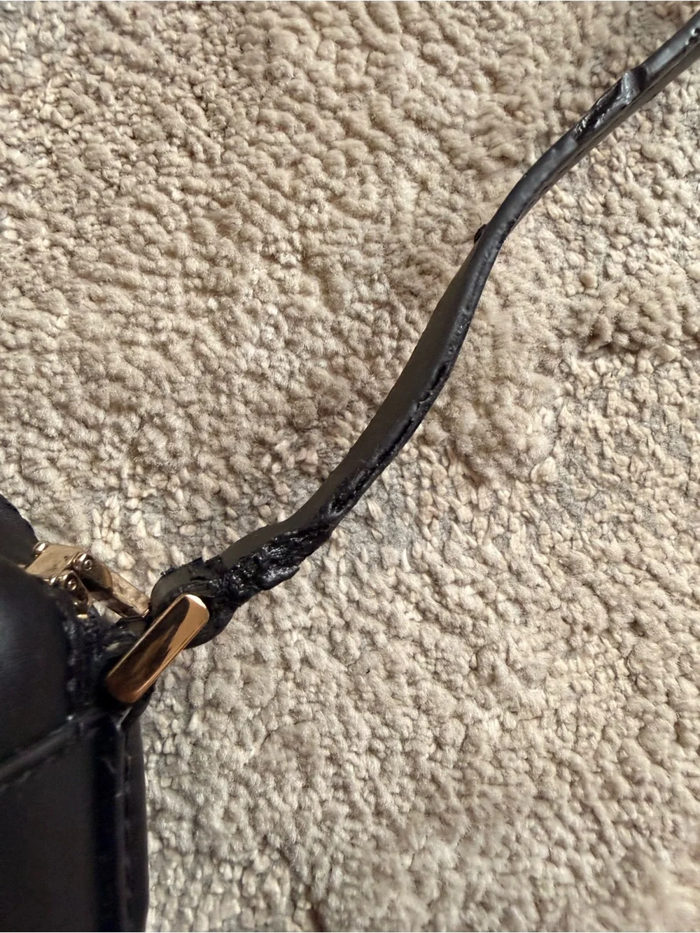 Purificación García Black Embossed Logo Crossbody Bag